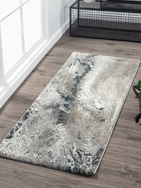 

OBSESSIONS Cream-Coloured & Brown Abstract Printed Floor Runner