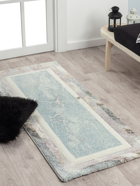

OBSESSIONS Blue and Beige Printed Floor Runner