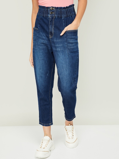 

Ginger by Lifestyle Woman Blue High-Rise Low Distress Light Fade Jeans