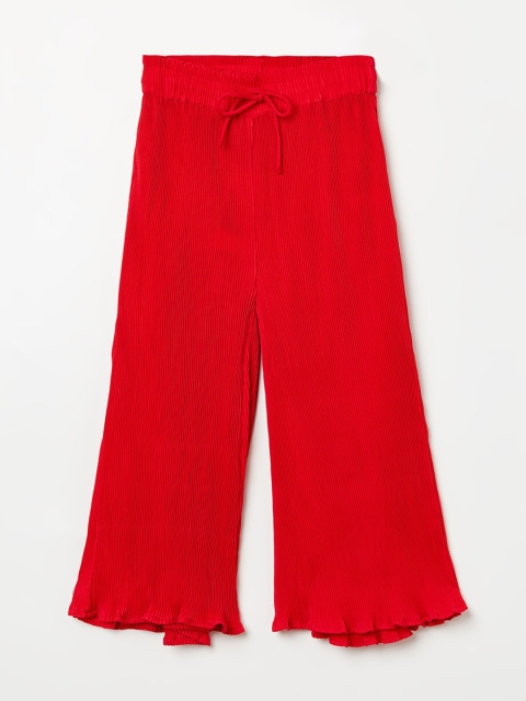 

Fame Forever by Lifestyle Girls Red Flared Knitted Palazzos