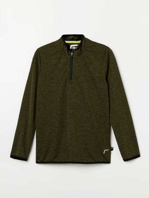 

Fame Forever by Lifestyle Boys Olive Green Henley Neck T-shirt