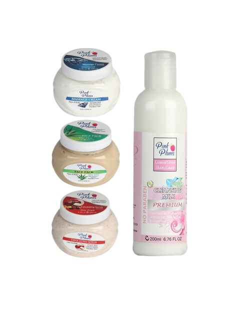 

Pink Plums Diamond Aloevera Premium Fruit Mix Facial Kit- 4 Pieces, Multi