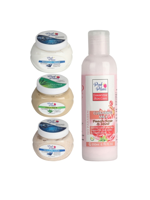 

Pink Plums Aloevera & Cucumber Face & Body Massage Cream Facial Kit, Multi