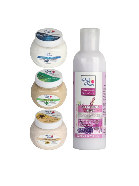 

Pink Plums Aloevera & Cucumber Face & Body Massage Cream Facial Kit, Multi