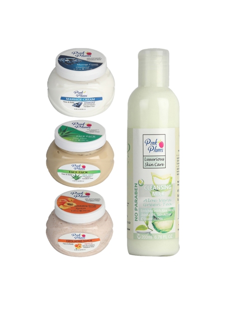 

Pink Plums Aloevera & Cucumber Face & Body Massage Cream Facial Kit, Multi
