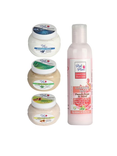 

Pink Plums Aloevera & Cucumber Face & Body Massage Cream Facial Kit, Multi