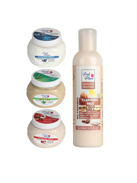 

Pink Plums Aloevera & Cucumber Face & Body Massage Cream Facial Kit, Multi