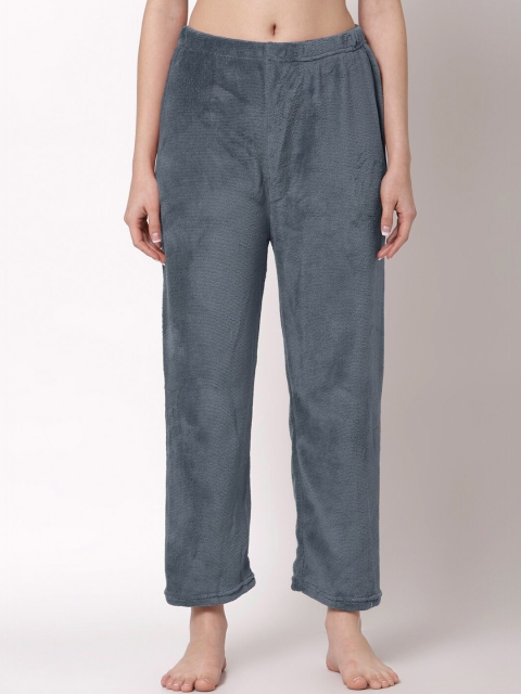 

KLOTTHE Women Grey Solid Straight Woolen Lounge Pants