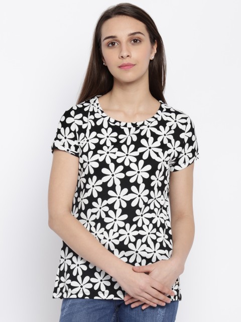 

Park Avenue Women Black & White Printed Top