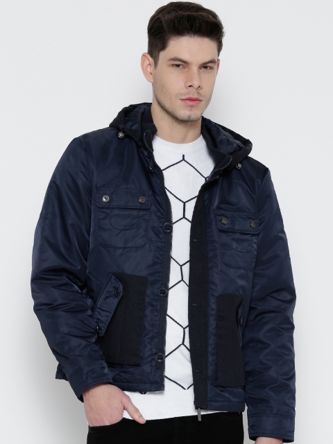 

United Colors of Benetton Navy Jacket with Detachable Hood, Navy blue