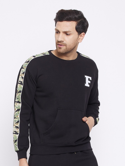 

FUGAZEE Men Black Camo Taped Sweatshirt