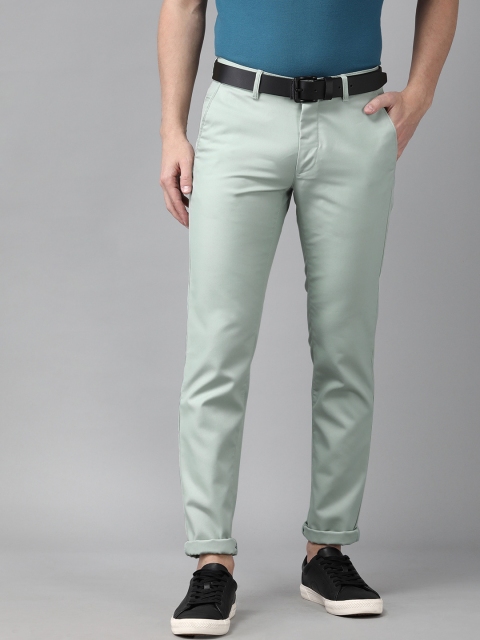 

Van Heusen Sport Men Green Tapered Fit Low-Rise Trousers