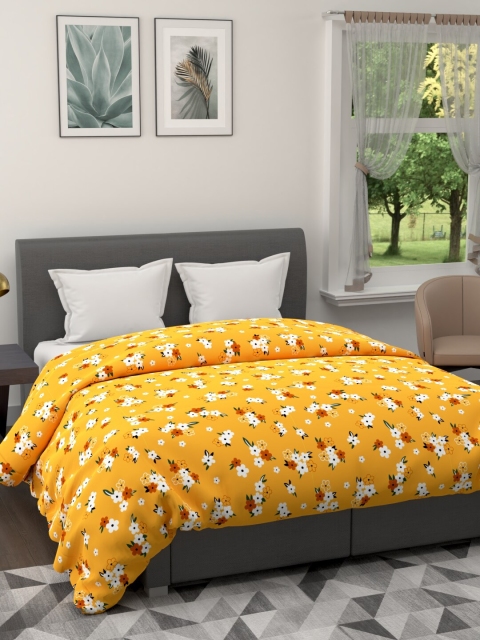 

BIANCA Yellow & White Floral Microfiber AC Room 120 GSM Double Bed Comforter