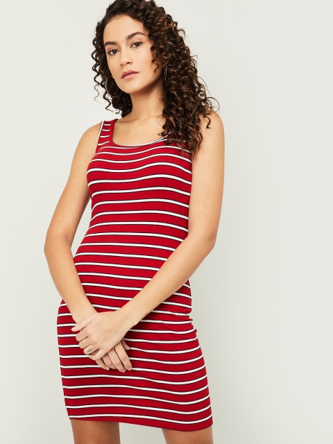 

Ginger by Lifestyle Red & White Striped Bodycon Dress