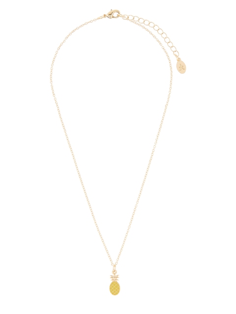 

Accessorize Yellow & Gold-Toned Pinapple Pendant Chain
