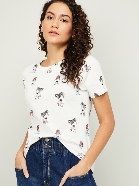 

Ginger by Lifestyle Woman White Print High-Low Top
