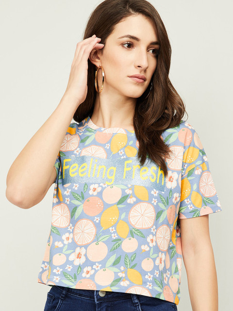 

Ginger by Lifestyle Blue & Multicoloured Print Top