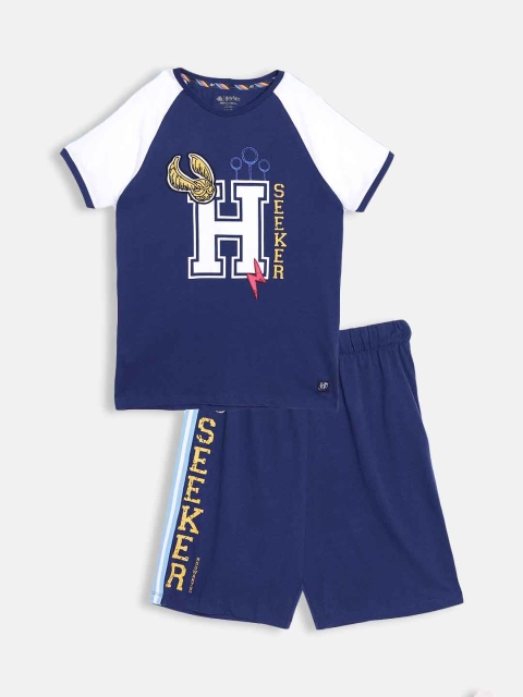 

Marks & Spencer Boys Navy Blue & White Harry Potter Printed Cotton Shorts Set