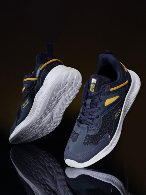 

ASIAN Men Navy Blue Mesh Running Non-Marking Shoes