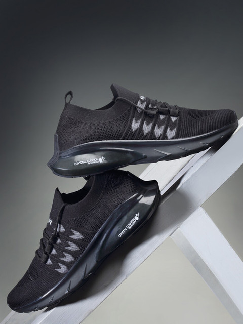 

ASIAN Men Black Mesh Running Non-Marking Shoes