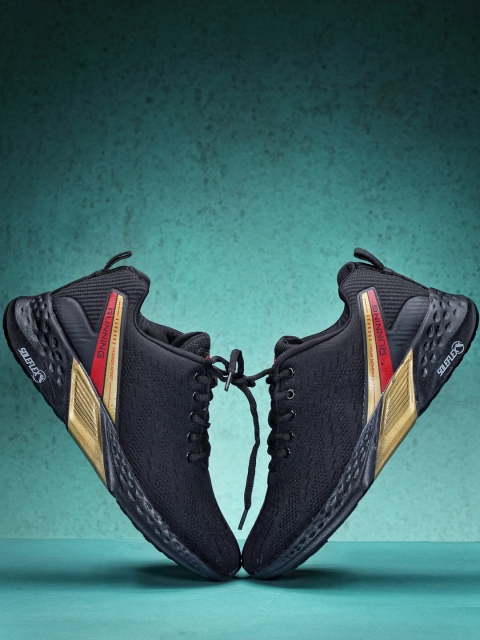 

ASIAN Men Black Mesh Running Non-Marking Shoes