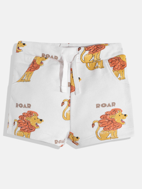 

Marks & Spencer Kids Cream-Coloured & Yellow Conversational Printed Shorts