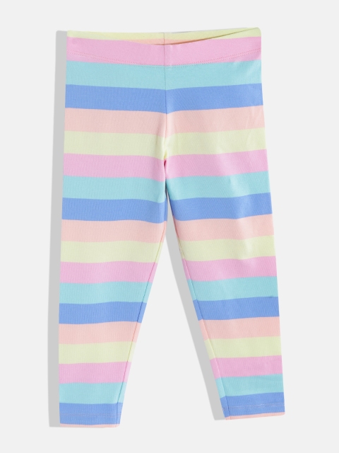 

Marks & Spencer Girls Multicoloured Striped Leggings, Multi