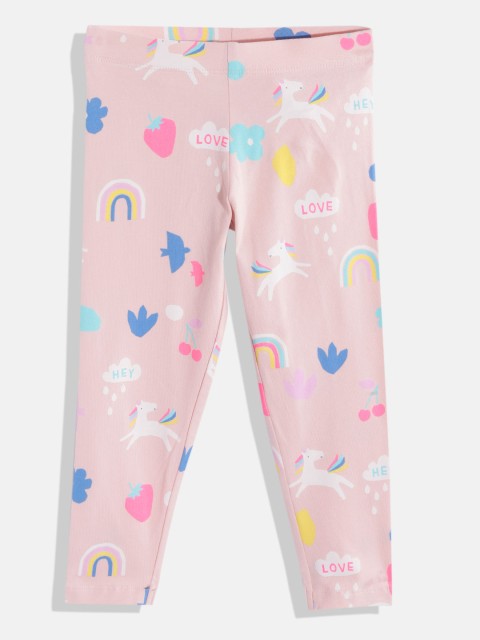 

Marks & Spencer Girls Pink & White Printed Leggings