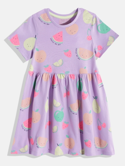 

Marks & Spencer Lavender & Pink Printed Fit and Flare Dress