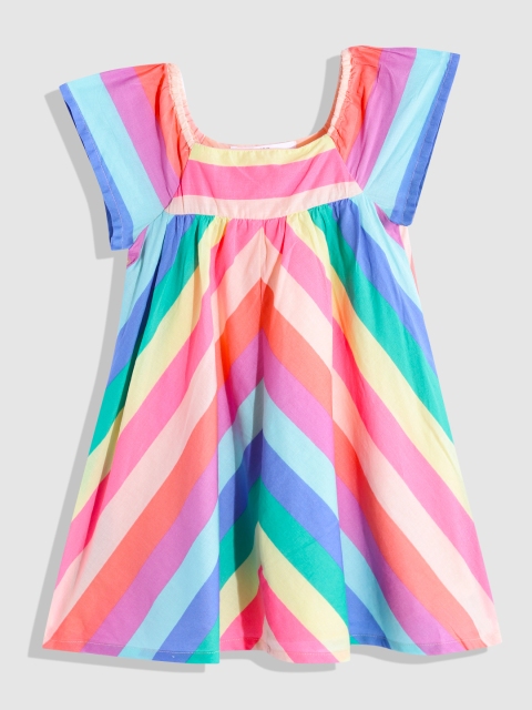 

Marks & Spencer Girls Multicoloured Striped Cotton Empire Dress, Multi