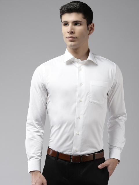 

Blackberrys Men White Pure Cotton Solid Slim Fit Formal Shirt
