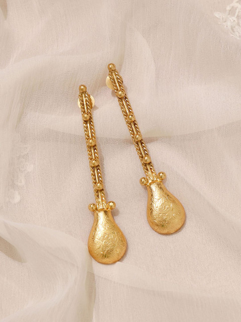

Pipa Bella Gold-Toned Teardrop Shaped Drop Earrings