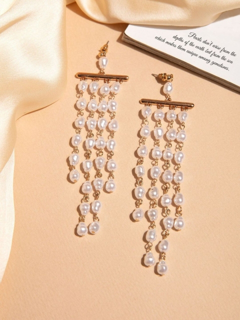 

Pipa Bella Gold-Plated & White Pearl Embellished Drop Earrings
