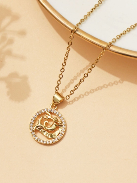 

Pipa Bella White Gold Plated Aquarius Zodiac Pendant Necklace