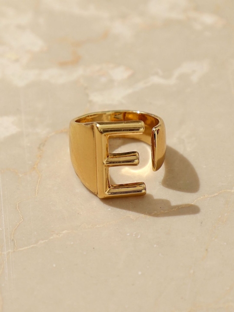 

Pipa Bella Women Gold Plated E Initial Gold Letter Ring