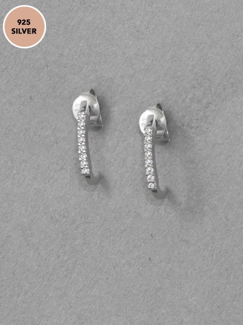 

Pipa Bella Silver-Plated Circular Cubic Zirconia Half Hoop Earrings