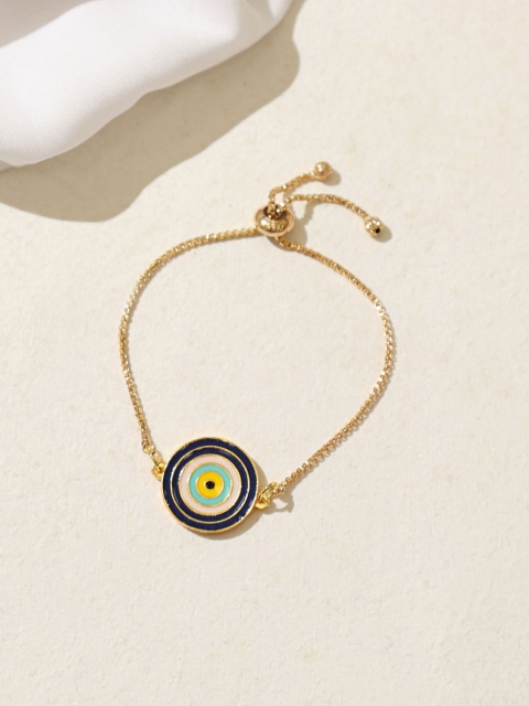 

Pipa Bella Women Blue Gold-Plated Enamel Evil Eye Wraparound Bracelet