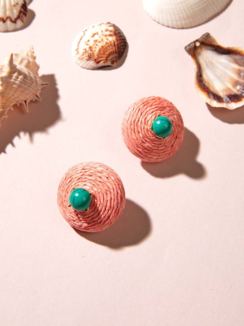 

Pipa Bella Peach-Coloured Circular Studs Earrings