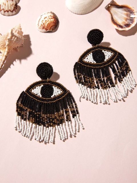 

Pipa Bella Black & White Beaded Drop Earrings