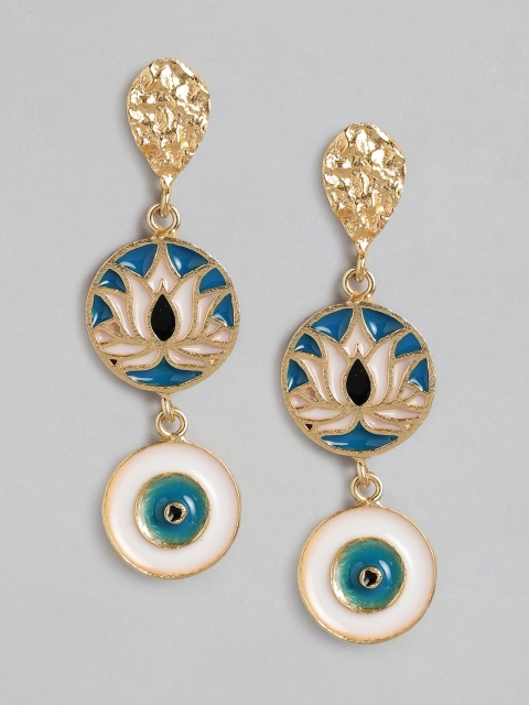 

Pipa Bella Gold-Plated& Blue Circular Drop Earrings