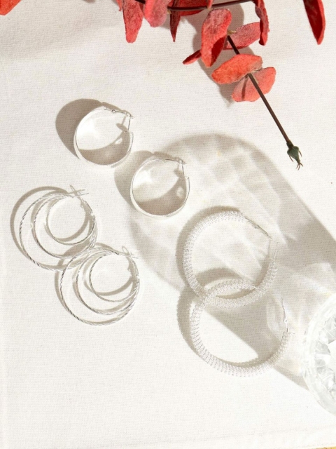 

Pipa Bella Silver-Toned Circular Hoop Earrings