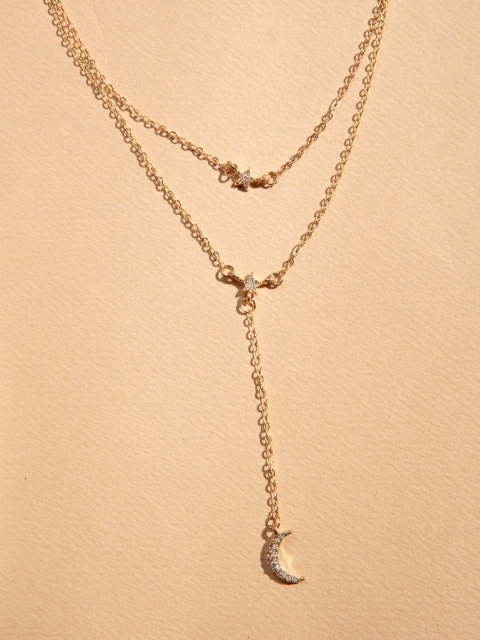 Pipa Bella Gold-Plated Layered Star & Moon Lariat Necklace