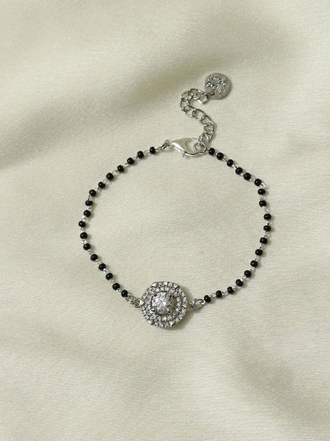 

Pipa Bella Women Silver-Plated CZ Studded Mangalsutra Bracelet