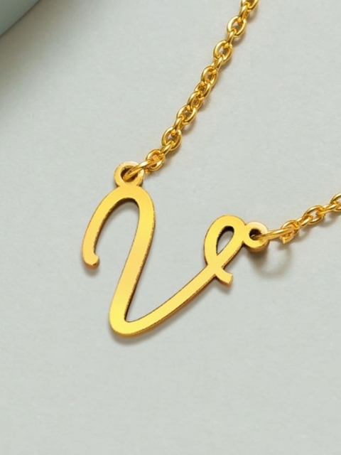 

Pipa Bella 18K Gold-Plated Capital 'V' Initial Pendant Necklace