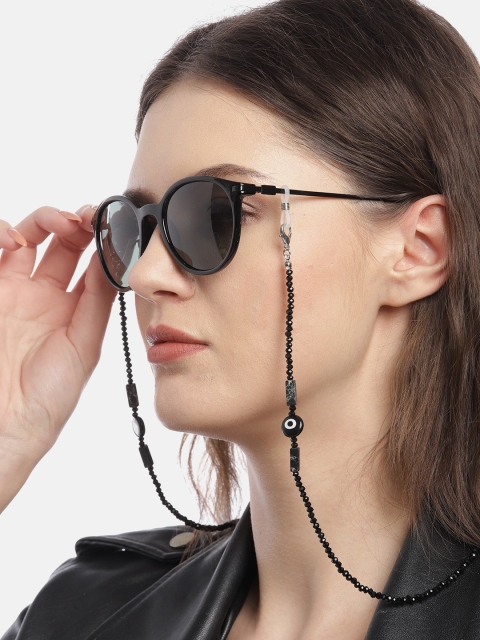 

Pipa Bella Black Gold-Plated Beaded Evil Eye Sunglass & Mask Chain