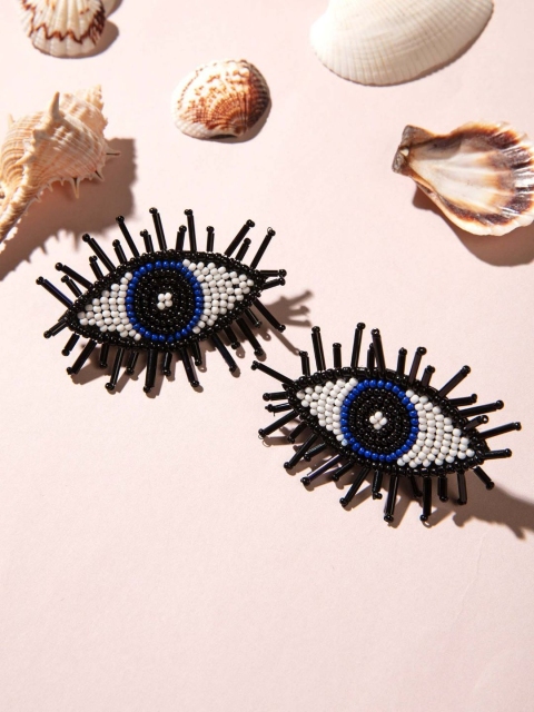 

Pipa Bella Black & White Contemporary Studs Earrings
