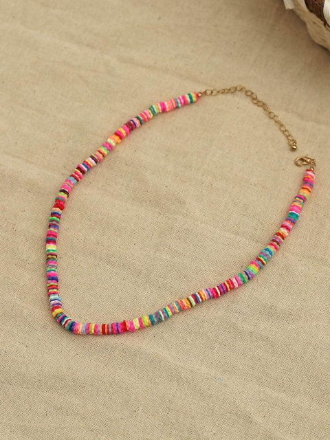 

Pipa Bella Multicoloured Gold-Plated Beaded Rainbow Necklace, Multi