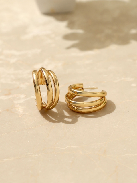

Pipa Bella Gold-Toned Contemporary Half Hoop Earrings