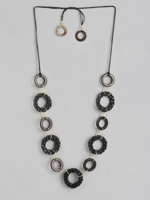 

Pipa Bella Black & Gold-Plated Contemporary Round Link Chain