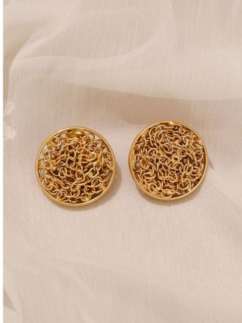 

Pipa Bella Gold-Toned Circular Studs Earrings